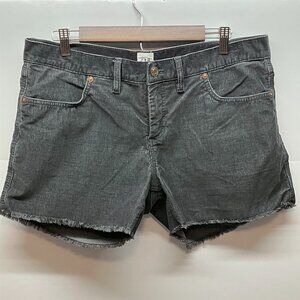 Gap Womens Gray Ribbed Corduroy Cut Off Frayed Hem Gray Shorts 4" Inseam Size 12